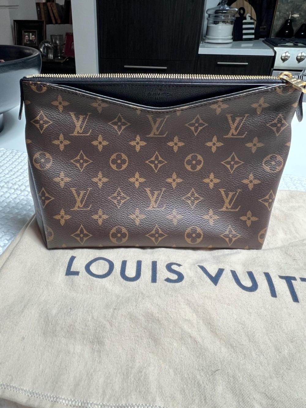 Louis Vuitton Pallas Monogram & Noir Toiletry Pouch or Purse (NEW)